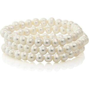 ✨ Splendid Pearls Stretch Bracelet Women White Cultured Freshwater Jewelry